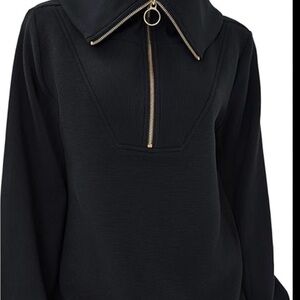 Varley Black Zippered Sweater